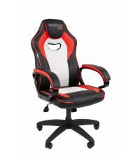 Игровое кресло Chairman Game 16 Россия экокожа черный/красный/белый