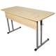 Стол-парта 2-местный регулируемый "Умник", 1200х500х520-640 мм, рост 2-4, серый каркас, ЛДСП клён. Фото товара с разных ракурсов.