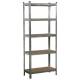 Стеллаж металлический BOOMHOUSE (БУМХАУС) безболтовой, в1800*ш750*г350мм, 5 полок МДФ, серебристый, 291411 главное фото в маленьком размере